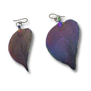 Purple Leaf Earrings